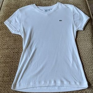 NWOT Lacoste White V-neck Short Sleeve T-Shirt